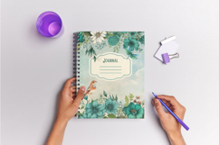 Watercolor Emerald Green Vintage Flowers Clipart Product Image 4