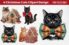 Christmas Cats Clipart PNG Product Image 1
