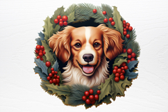 Christmas Dog Ornaments Engraved Clipart PNG Product Image 4