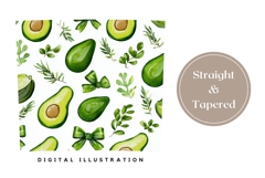 Watercolor Avocado Tumbler Wrap, Green Tumbler Sublimation Product Image 4