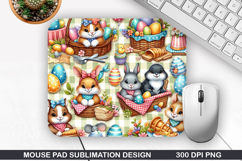 Bunny Mouse Pad Sublimation, Animals Mouse Pad PNG Design Product Image 1