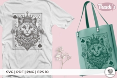 King Cat Playing Card - Regal Line Art Illustration Product Image 4