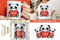 Cute Panda Valentine Sublimation PNG Product Image 1