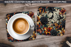 Halloween Coaster Sublimation, Halloween Coaster PNG Design Product Image 1