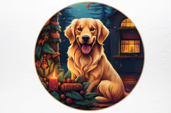 Christmas Dog Ornaments Engraved Clipart PNG Product Image 4