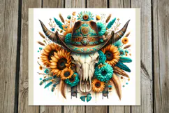 Western skulls| straight skinny tumbler sublimation design P Product Image 4