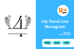 Lily Floral Line Monogram Product Image 1