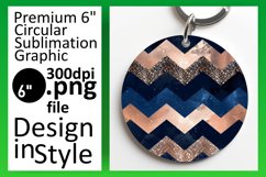 Glittery Stripe Pattern Round Design Sublimation Product Image 1