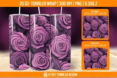 Valentine Rose Tumbler Wrap Designs, Sublimation Wrap Product Image 1