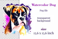 Sublimation design Watercolor Dog| PNG| Animal Clipart Product Image 2