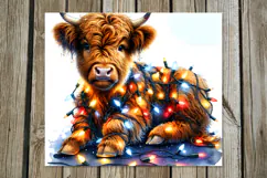 Christmas cow & garland | 4 Sublimation Tumbler designs Product Image 4