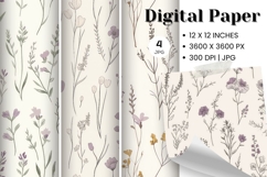 Flower Pattern Background Wallpaper Digital Paper_14 Product Image 1