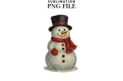 Oil painted snowman png design for T-shirts Product Image 1