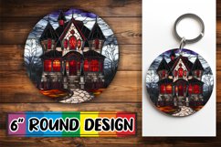 Halloween Stained Glass Round Design Sublimation Art Product Image 1