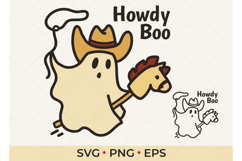 Howdy Boo SVG, Cowboy Ghost SVG Spooky Rodeo Halloween Shirt Product Image 1