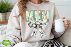Floral Mum Coquette Bow PNG | Mother's Day PNG Product Image 1