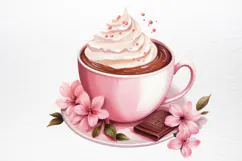 Christmas Hot Cocoa Watercolor Clipart PNG Product Image 4