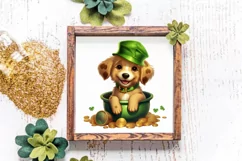 St Patricks Day Dog with Gold Coin Clipart, St Patricks Day Product Image 4