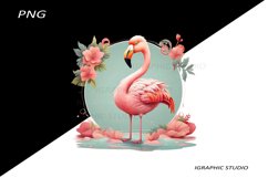 Pink Flamingo Clipart, Tropical Clipart, Bird Clipart Product Image 1