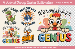 Animal Funny Quotes Sublimation Clipart Bundle PNG Product Image 4