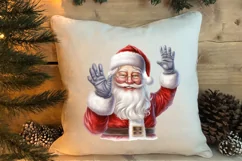 Christmas Santa Claus Peeking Clipart PNG Product Image 4