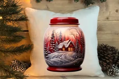 Christmas in Jar Watercolor Clipart , Christmas PNG Product Image 4