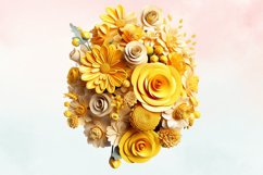 3d sublimation Yellow Floral Bouquet Clipart Bundle, 3D Product Image 4