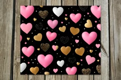 Black & pink Hearts | Skinny tumbler sublimation design P Product Image 4