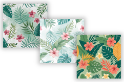 Tropical Leaves and Flowers Seamless Pattern, Monstera Product Image 4