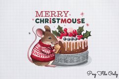 Merry Christmouse Retro Christmas Clipart PNG Product Image 1