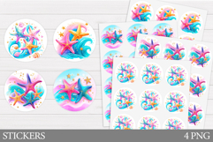 Starfish Sticker Design. Sea Sticker Printable Product Image 1