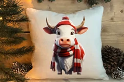 Cute Cow for Christmas Clipart Sublimation, Christmas PNG Product Image 4