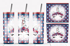 Patriotic Unicorn Skinny tumbler design. 20 oz, PNG. Product Image 6