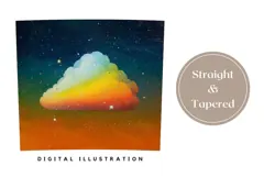 Rainbow Sky Tumbler Wrap Design, Stars Tumbler Sublimation Product Image 4