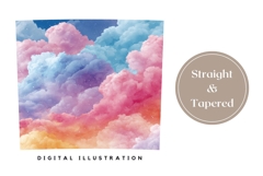 Glitter Clouds Tumbler Wrap, Glitter Sky Tumbler Template Product Image 4