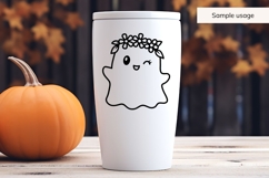 Ghost with Flowers SVG, Halloween Ghost SVG Product Image 4
