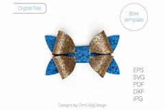 Bow svg Hairbow svg Hair bow template Faux leather bow Svg Product Image 3