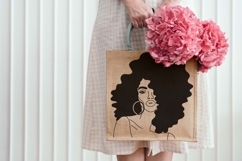 Curly Hair Woman SVG PNG EPS AI, Curly Girl Drawing Product Image 3