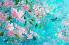 Floral Backgrounds, Sakura Background Designs Product Image 4