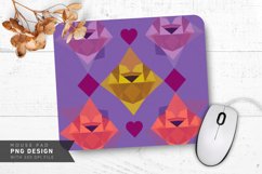 Modern Geometric Hearts Mouse Pad PNG Design Product Image 1