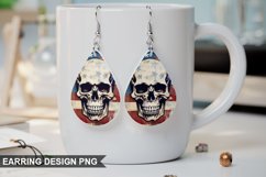 American Flag Patriotic Skull Earring Design Product Image 1