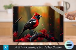 Red And Black Bird Cutting Board Sublimation PNG Design Product Image 1