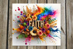 Christian cross &amp; flowers | Faith Skinny tumbler designs PL Product Image 4