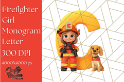 Firefighter Girl Letter C Clipart | Firewoman Alphabet PNG Product Image 1