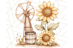 Rustic Sunflower Clipart, Soft Country Farmhouse Florals Png Product Image 4