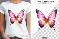 Watercolor Valentine butterfly png design for T-shirts Product Image 4