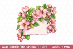 Watercolor Pink Spring Clipart Bundle Product Image 10