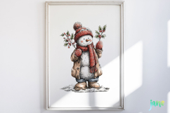 Whimsical Christmas Snowmans Clipart Product Image 2