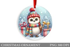 Cute Owl Christmas Ornament. Christmas Sublimation Product Image 1