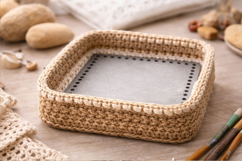 Square basket base 8 inch 20 cm bottom digital file laser cu Product Image 4